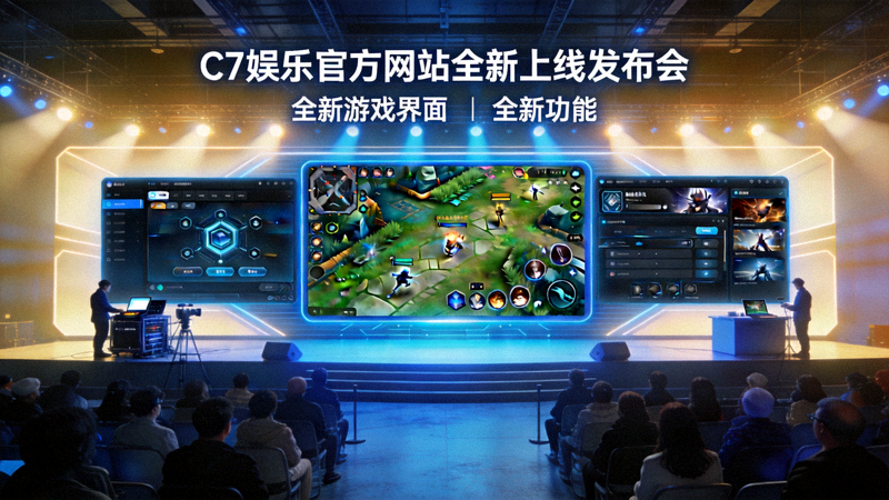 C7娱乐官方网站全新上线发布会现场，展示全新游戏界面与功能