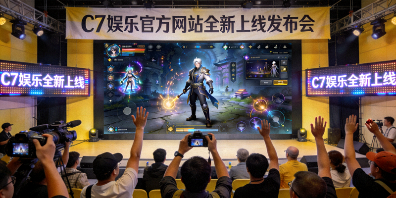 C7娱乐官方网站全新上线发布会现场，展示全新游戏界面与功能，众多玩家与媒体共同见证