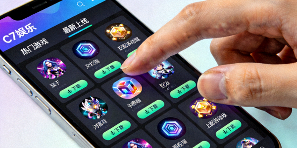 C7娱乐手机APP界面截图，展示便捷的触控操作与适配移动端的游戏列表