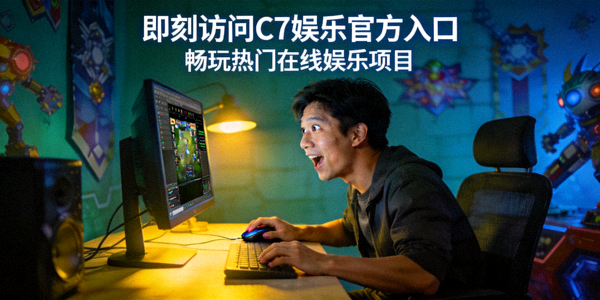 即刻访问C7娱乐官方入口，畅玩热门在线娱乐项目，玩家正在电脑前兴奋地体验游戏